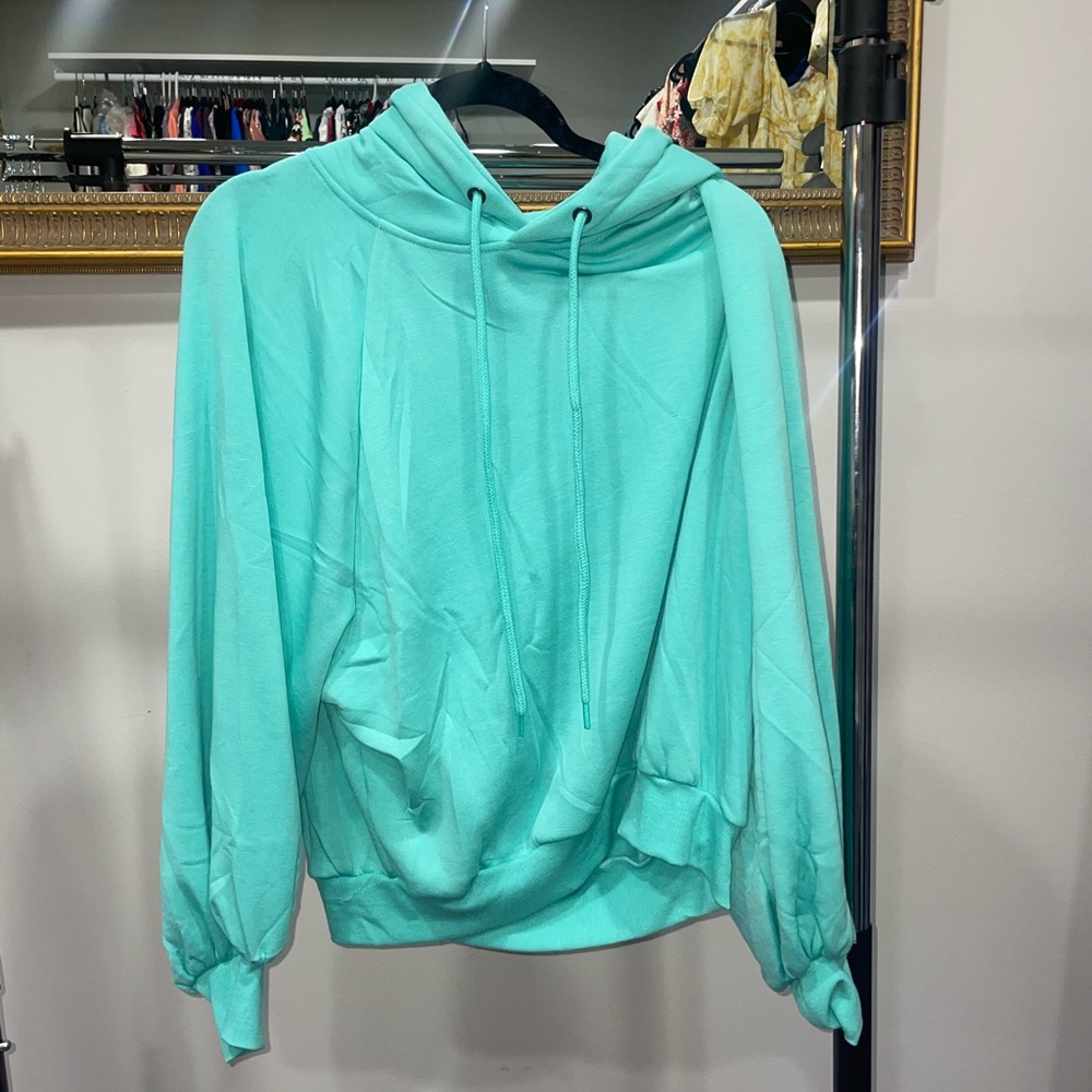 Teal Fleece Pullover Hoodie